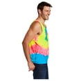 thumbnail image 3 of Port & Company Men's Tie-Dye Sleeveless Tank Top Neon Rainbow Small, 3 of 4