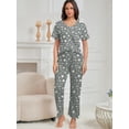 thumbnail image 3 of PinkBeautiM Women's Pajama Sets 2 Piece Short Sleeve Shirts and Long Pants Pjs Sleepwear, 3 of 6
