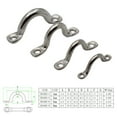 thumbnail image 3 of MOMOJIA 4 Pack Pad Eye Strap Stainless Steel Kayak Deck Loop Canoe Pad Eye Strap Plate Tie Down Anchor Point Bimini Boat Top, 3 of 13
