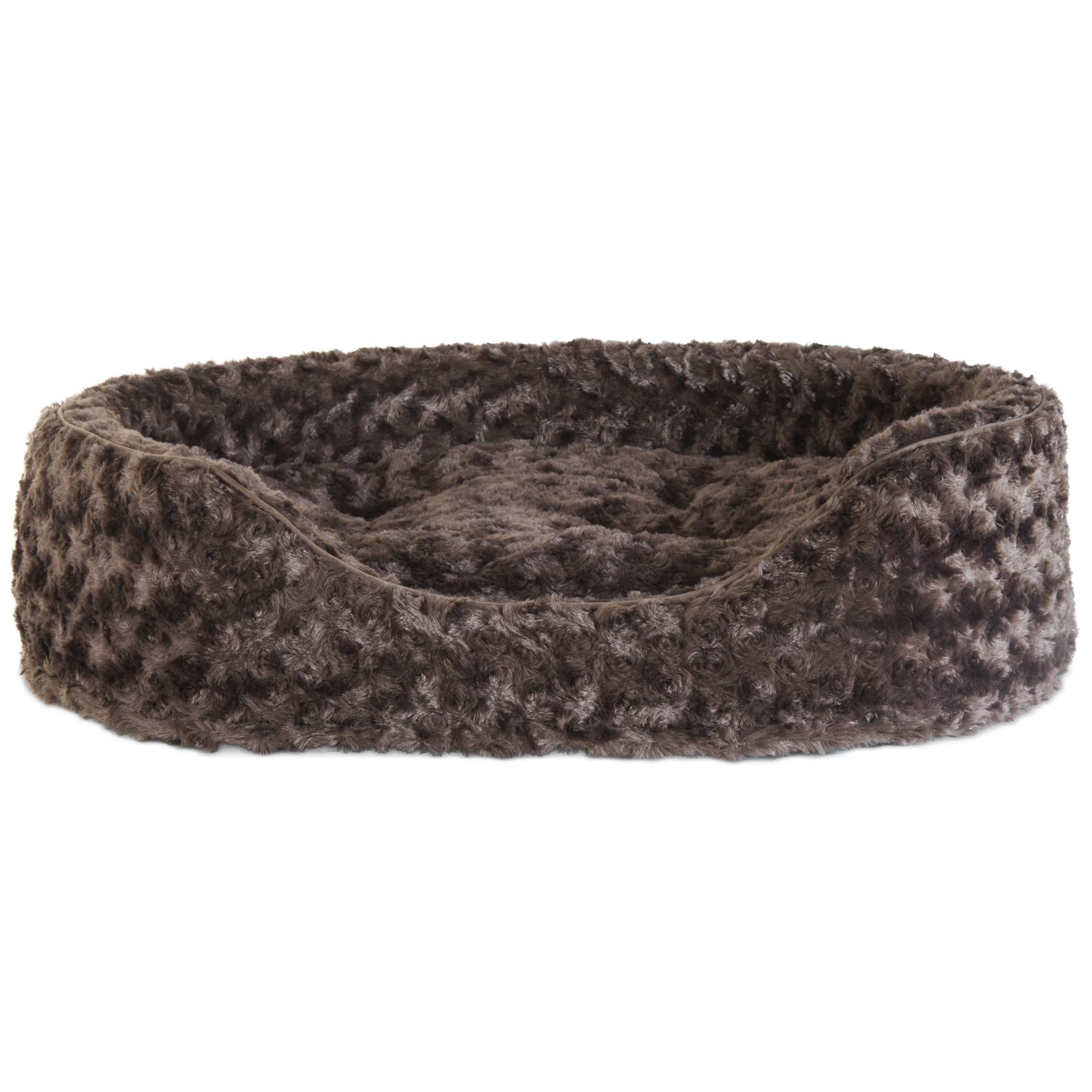 FurHaven Pet Products Ultra Plush Oval Pet Bed for Dogs & Cats - Chocolate, Large