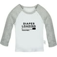 thumbnail image 1 of Diaper Loading Please Wait Funny T shirt For Baby, Newborn Babies T-shirts, Infant Tops, 0-24M Kids Graphic Tees Clothing (Long Gray Raglan T-shirt, 12-18 Months), 1 of 4