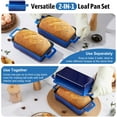 thumbnail image 3 of 2-In-1 9 x 5 Inch Cast Iron Loaf Pan with Lid (Blue), Bread Loaf Pans for Baking Homemade Sourdough Bread, Meatloaf, Toast, Cake, Nonstick & Healthy & Sturdy, 2 Piece Set, 3 of 14