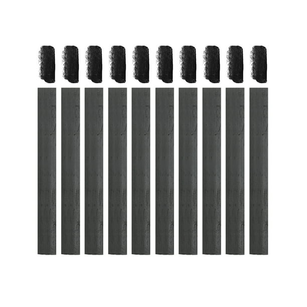Uxcell Palos de Carbón de Sauce, Lápices de Carbón de Sauce de 14-16mm, Suministros de Arte para Dibujo, Boceto, Sombreado, Pintura para Artistas Principiantes (Negro, Paquete de 10)