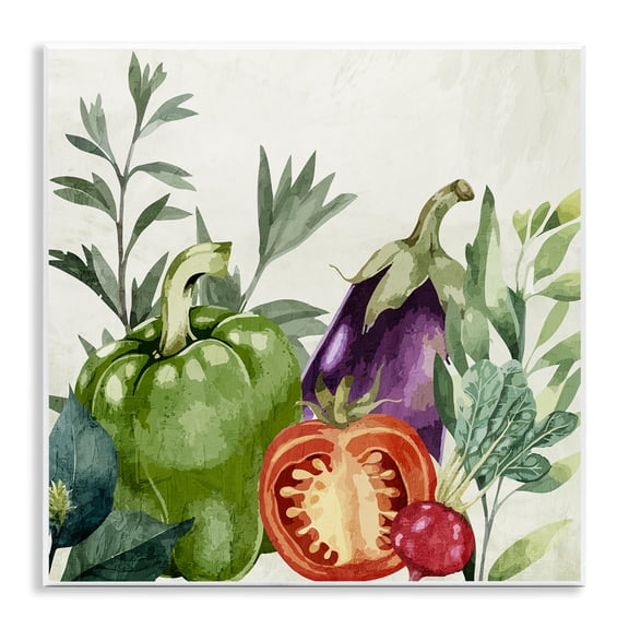 Stupell Industries Organic Garden Vegetables Food & Beverage Painting Unframed Art Print Wall Art, 12 x 12