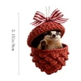 thumbnail image 2 of IPEWLEX Crochet Pinecone Christmas Ornament with Cute Forest Animal – Handmade Knitted Hanging Decor, 2 of 7
