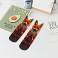 thumbnail image 7 of Pofeuu Maple Leaf Meditating Fox Print 30cm Socks, Adult Running Hiking Socks for Youth and Adult, 7 of 7