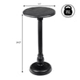 thumbnail image 4 of JONATHAN Y Leopold 24.5" Cottage Designer Mango Wood Pedestal Round Drink Table and Decorative End Table, Black, END3006C, 4 of 5