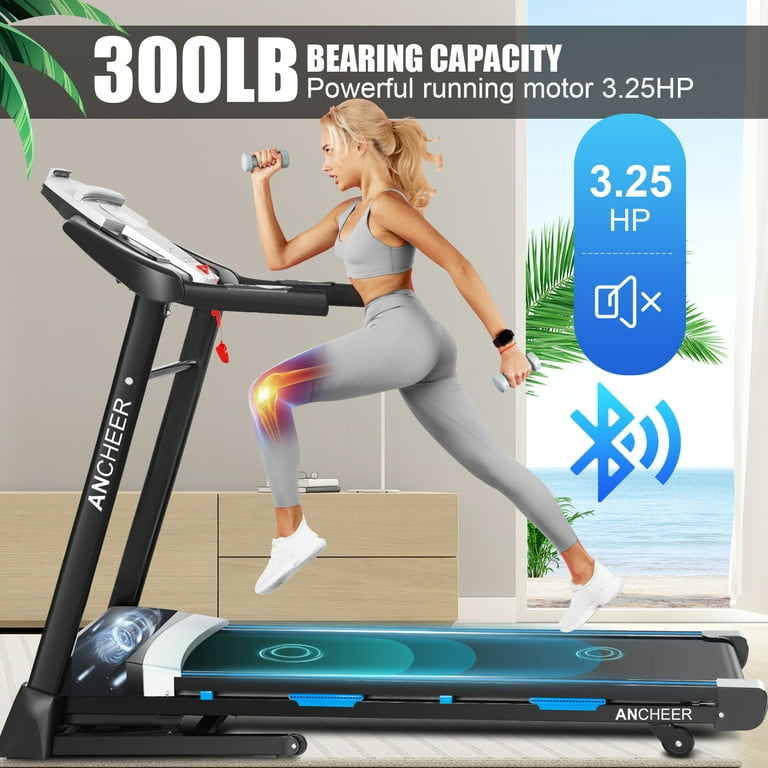 Funmily Folding Treadmill, Quiet Motor, 15% Auto Incline