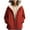 Red, variant on Womens Plus Size Winter Coats Fashion Warm Sherpa Fleece Lined Jackets Hooded Parka with Pockets Button Coats Outerwear