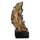 thumbnail image 2 of Resumen Escultura Forma de plumas Colección Arte de la decoración, resina Accesorios para , decorativas, Decoración de oficina , Oro 30x11x11cm Soledad Escultura abstracta, 2 of 9