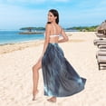 thumbnail image 6 of FORMRS Womens Long Sarong Beach Wrap Semi-Sheer Bikini Skirt Bathing Swimsuit Cover Up, Lightning Pattern, 6 of 7