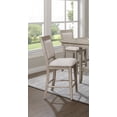 thumbnail image 5 of Farmhouse Style 2-Piece Tan/Beige Gray Finish Counter Height Dining Chairs with Footrest and Upholstered Back - Solid Wood, 5 of 8