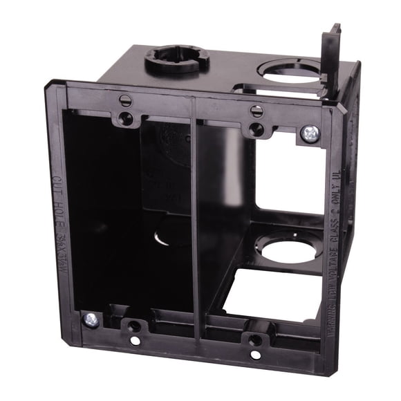 Caja eléctrica de bajo voltaje Arlington LVDR2 de 2 módulos, negra
