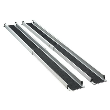 Review Ruedamann 10′ X 6.5″ Wheelchair Ramp Aluminum Adjustable Three Section Telescoping Lightweight Portable Loading Ramp For Wheelchairs Mr107t 10