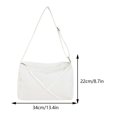 thumbnail image 3 of Bolso bandolera de pana para mujer Bolso de compras informal con correa ajustable (blanco), 3 of 8