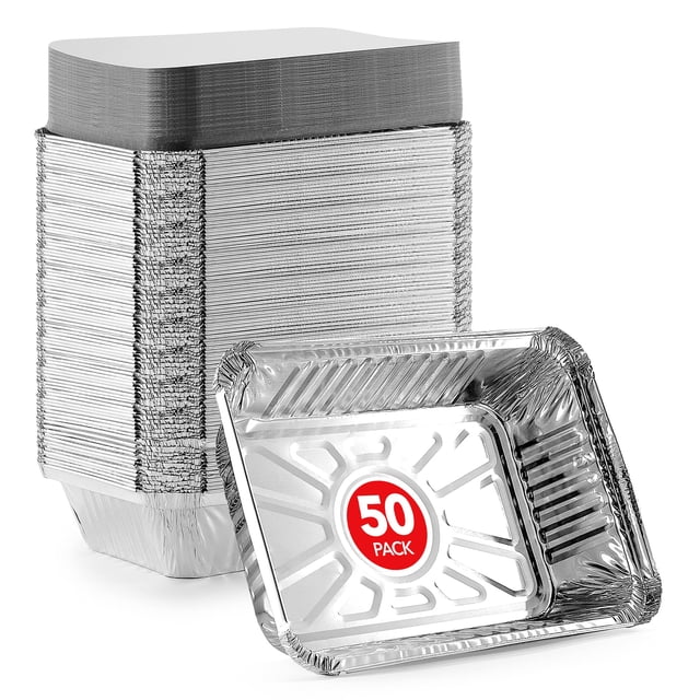 Recipientes de papel de aluminio para llevar Stock Your Home, 2 kg (paquete de 50)
