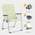 thumbnail image 4 of PurelyGoods  Aluminum Oversize Patio Lawn Chairs Folding Set of 2 with Detachable Cup Holder, Webbed Beach Chair Folding Chair Outdoor Portable Camping Chair for Yard, Garden, 4 of 15