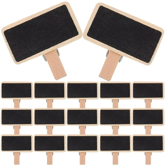HOMEMAXS  50 Pcs Wooden Blackboard Clip Small Chalkboard Sign Whiteboard