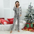 thumbnail image 6 of DHFJKG Womens Flannel Onesies Pajamas Jumpsuit Warm Fuzzy Penguin Printed Sleepwear One Piece Zipper Hooded Drwastring Playsuit Loungewear With Pockets Soft Homewear, 6 of 8