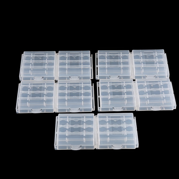 LHCER Battery Case,10 Pcs Multifunctional Transparent Hard Plastic Case Holder Storage Box For AA AAA Battery, Battery Storage Box
