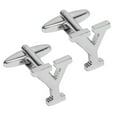 thumbnail image 1 of BodyJ4You Cufflink Set Letter Y Initial Classic Style Silver Color Gift Box, 1 of 6