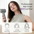 thumbnail image 5 of BERGUF Professional Ionic Hair Dryer, 130000 RPM High-Speed Brushless Motor Negative Ionic Blow Dryer for Fast Drying, Low Noise Thermo Control Blow Dryer with Magnetic Diffuser and Nozzle (Grey), 5 of 8