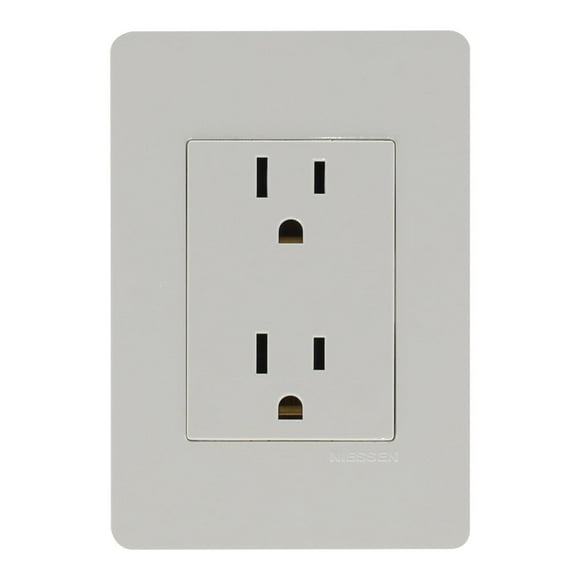 Contacto Dúplex Unno Plástico Blanco Con Placa