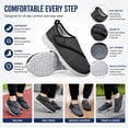 thumbnail image 3 of YOURDIARY Wide Width Slip On Walking Shoes for Women & Men, Adjustable Hook & Loop Breathable Knit Non-Slip Comfort Casual Sneakers, 3 of 7