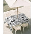 thumbnail image 3 of 60x102 Inch Outdoor Tablecloth with Umbrella Hole Zipper Rectangle Video Game Rectangular Tablecloths Outside Waterproof Black White Game Controller Monochrome Patio Table Cover for Picnic Party, 3 of 8