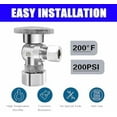 thumbnail image 4 of (10 Pack) Angle Stop Valve 1/2" Nominal Compression x 3/8" OD, 1/4-Turn Shut off Valve,Chrome Plated Brass,for Bathroom Toilet Kitchen Shower Plumbing., 4 of 7