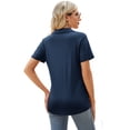 thumbnail image 3 of Rosvigor Womens Tops Short Sleeve Polo Shirts for Women V Neck Blouses Summer Tunics Shirts with Collar, 3 of 7