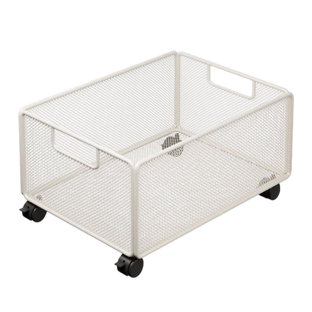 Carro de almacenamiento bajo escritorio, caja de archivos rodante, armario de malla metálica con ruedas, pequeño 25x38x23cm