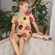 thumbnail image 4 of Fotbe Donuts Pijama Estampada de 2 Piezas para Niños – Ropa de Dormir de Manga Corta Cómoda para Niños y Niñas, Camiseta y Shorts de Algodón-Large, 4 of 6