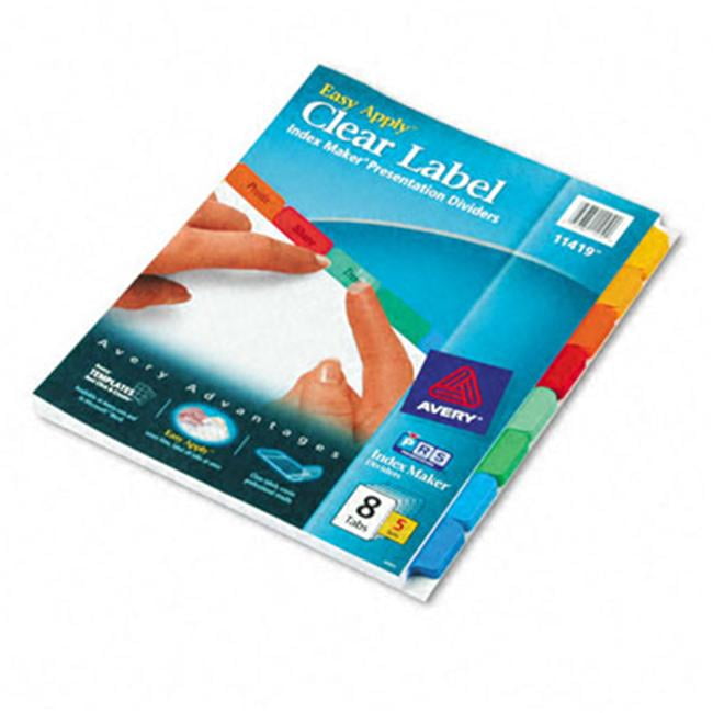 Avery Index Maker Divider with Multicolor Tabs EightTab Letter Five