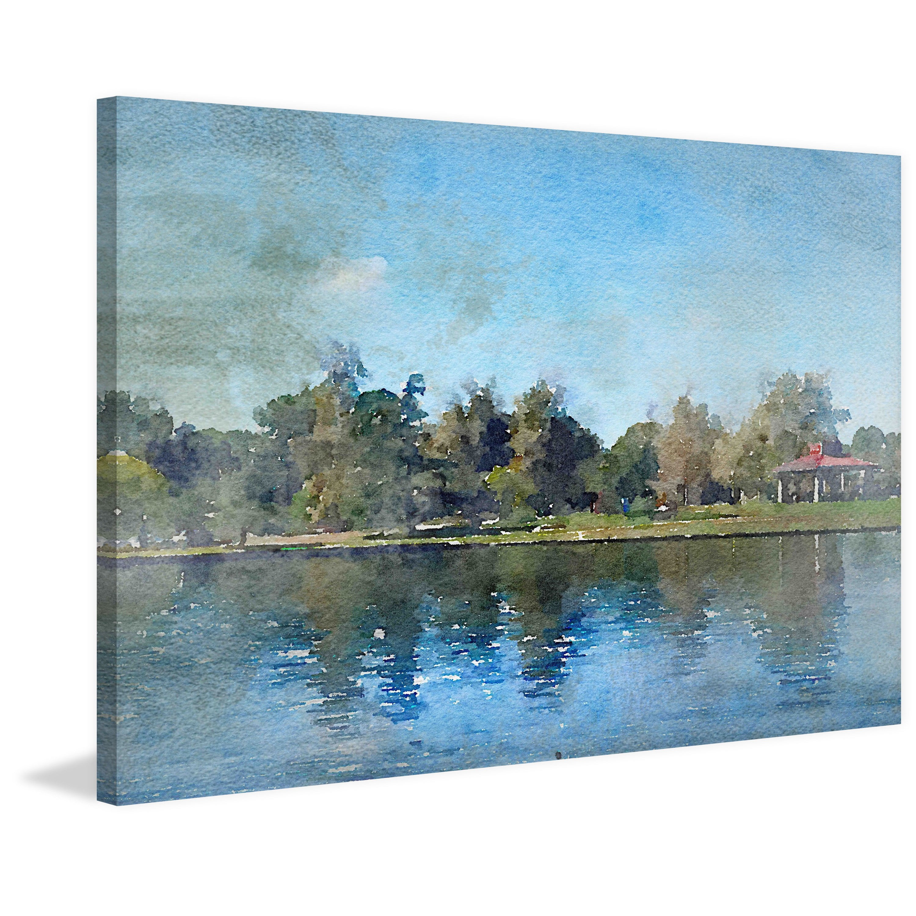 Marmont Hill - "Lake Balboa at Summer" by Irena Orlov Painting Print on Wrapped Canvas