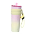 thumbnail image 3 of Vaso térmico portátil de 710 ml con tapa, regalo de cumpleaños, a prueba de fugas, reutilizable, botella de agua térmica para el trabajo y el hogar. Amarillo, 3 of 8