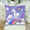 thumbnail image 3 of MKHERT Unicorn Throw Pillowcase Pillow Cover Cushion Couver 18x18 inch, Set of 2, 3 of 3
