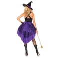 thumbnail image 4 of Disfraz de bruja de Halloween para mujer Disfraz de bruja para disfraz incluye guantes y sombrero XXL, 4 of 7
