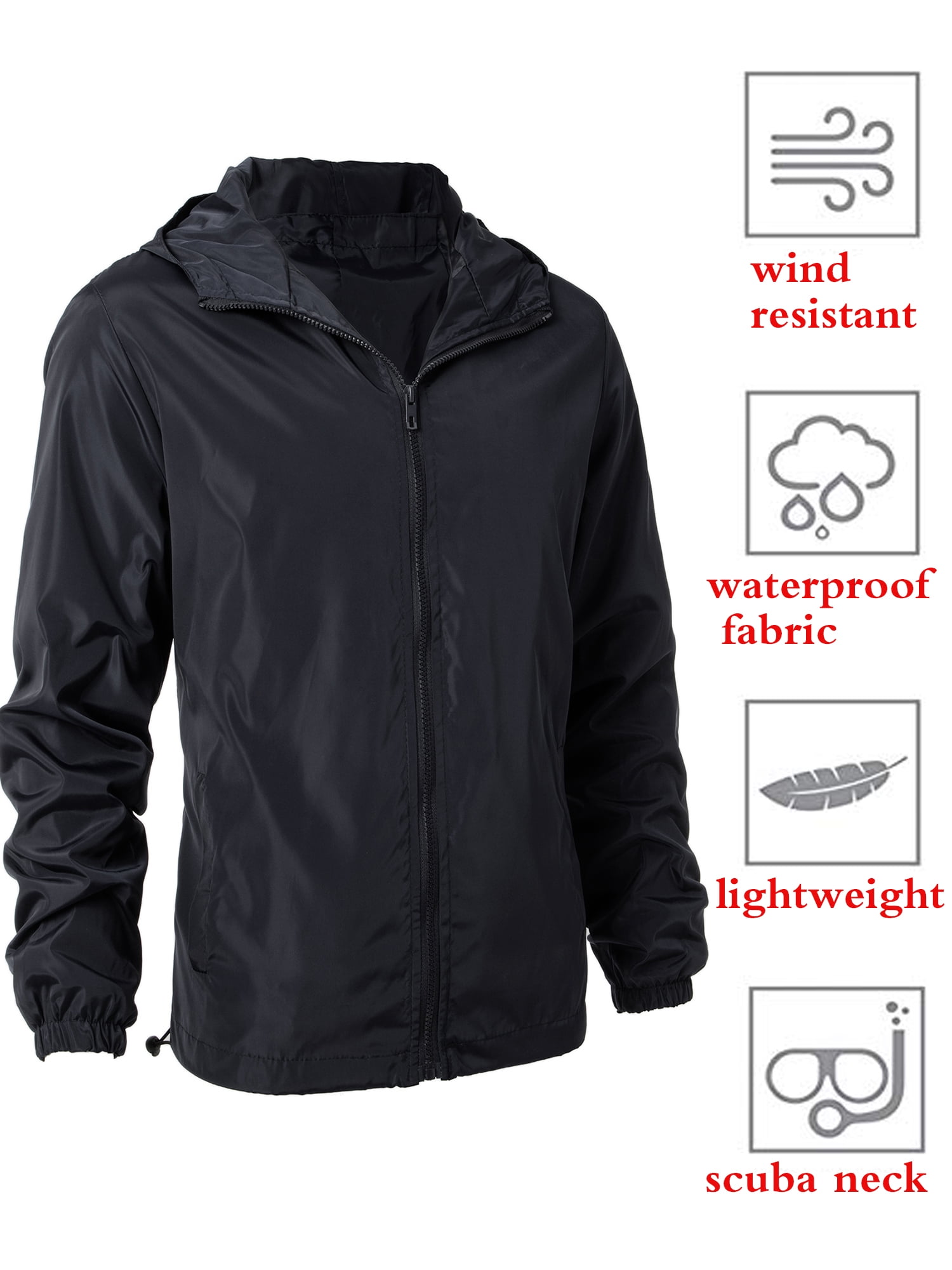 Hooded Jacket Wind Resistant 