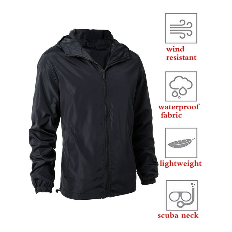 Men's Lightweight Windbreaker Winter Jacket Water Resistant Shell