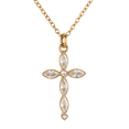 thumbnail image 1 of Collares para Mujer de Cruz Oro 18k con Zirconia Cúbica, LuckyLy Acero Inoxidable con Baño de Oro 18k, Cadena y Dije – Joyería ideal como Regalos para Mujer Navidad y Regalos para Mamá, Modelo blanco, 1 of 6