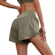 thumbnail image 5 of Pantalones cortos deportivos de entrenamiento para mujer - Cintura alta, doble capa con braguita interior, abertura lateral, bolsillos con cremallera, nailon y spandex, tallas S-XXL, 5 of 6