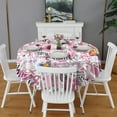 thumbnail image 2 of Pink Breast Cancer Round Tablecloth 60"x60",Wrinkle Wipeable Table Cloth for Kitchen Dining Room Picnic Patio Party, 2 of 6