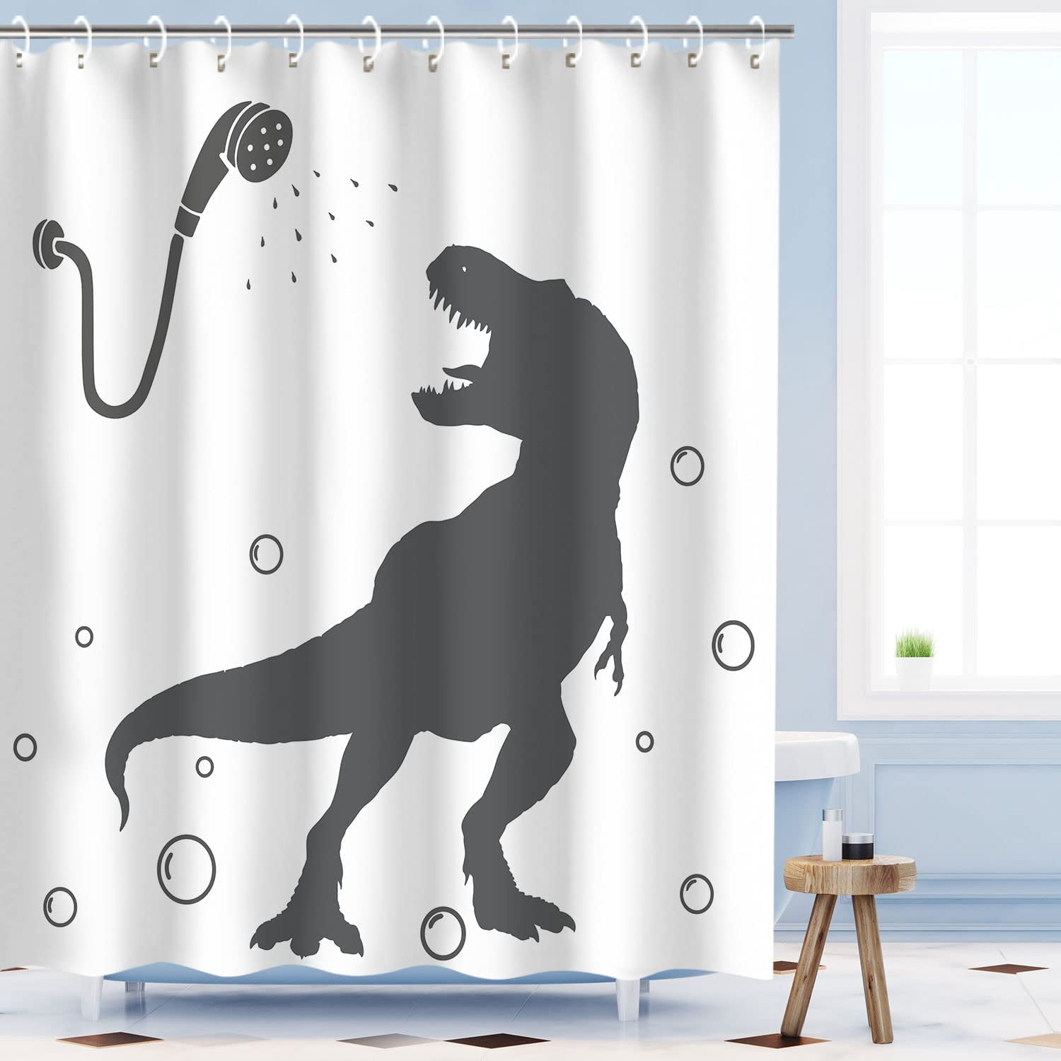 Kids Shower Curtain, Girls Shower Curtain, Boys Shower Curtain, Funny Words Teen Motivational Shower Curtains, 72W x 72H inch Extra Long Wide Shower Curtain with Hooks Kids Bathroom Decor