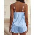 thumbnail image 5 of Ekouaer Satin Pajama Sets for Women 2 Piece Silky Cami Pj Set Soft Nightwear Lingerie Sleepwear Set, 5 of 6