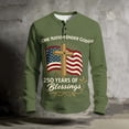 thumbnail image 4 of 250 Anniversary Usa Shirt for Mens Long Sleeve American Flag Graphic T Shirts Patriotic Henley Button Raglan Tees Tops Casual Lightweight Clothes, 4 of 6