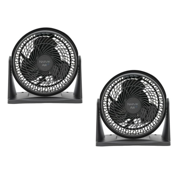 Narvik, Set de 2 Ventiladores de Escritorio y Pared 9 pulgadas, Silecioso con Aspas Plásticas