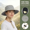 thumbnail image 3 of Tirrinia Fishing Hiking Hat for Women Safari Sun Hat Wide Brim Camping Hiking Fishing Hunting Boating Safari Cap with Adjustable Drawstring Boonie UPF 50+ Grey, 3 of 9