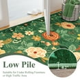 thumbnail image 4 of DUKINO 2x6 Runner Rug for Hallway, Washable Kitchen Rug with Non Slip Backing, Low Pile Soft Boho Floral Runner for Kitchen, Hallway, Entryway, Laundry, Bedroom, Dark Green, 4 of 7