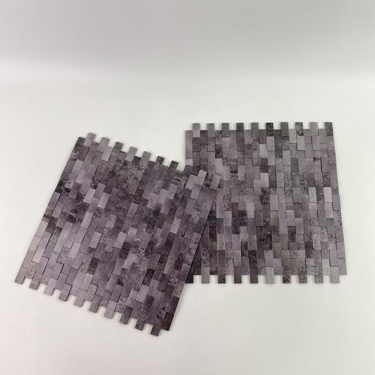 CorruMaxx Metal tiles, Black & Grey  Look Metal Stick on Backsplash Tiles for Kitchen
